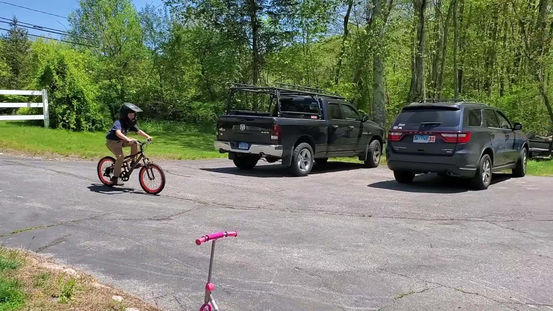 Kid Tries to Jump off Ramp While Cycling and Faceplants to the Ground