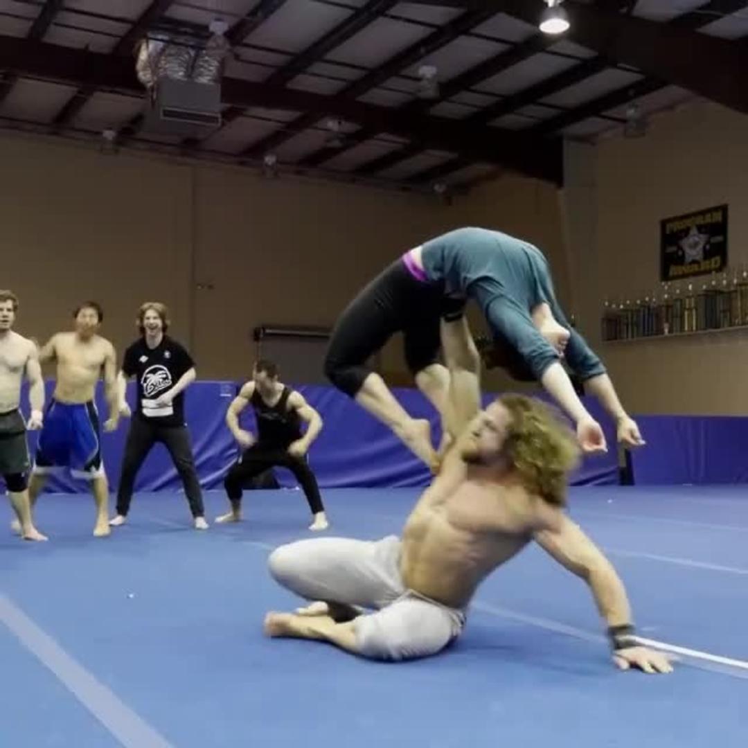 Muscle Man Throws Girl into Foam Pit Jukin Licensing