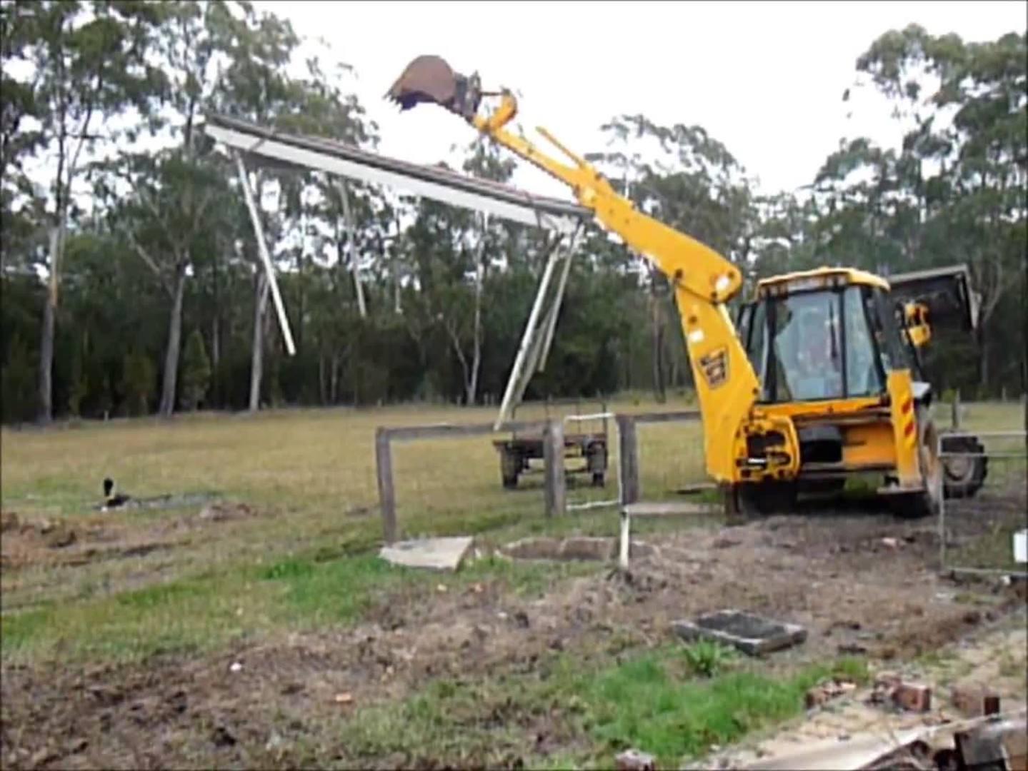 Rocking Backhoe Tractor Almost Tips Over Jukin Licensing