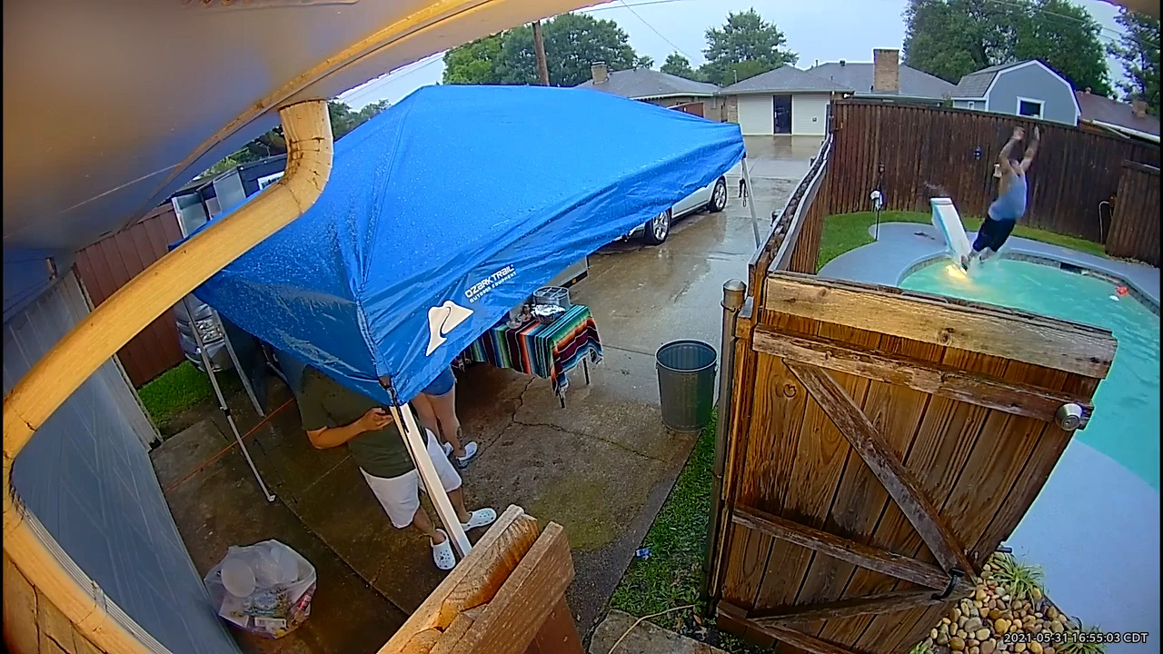 Guy Accidentally Breaks Diving Board When He Tried to Jump off It Into