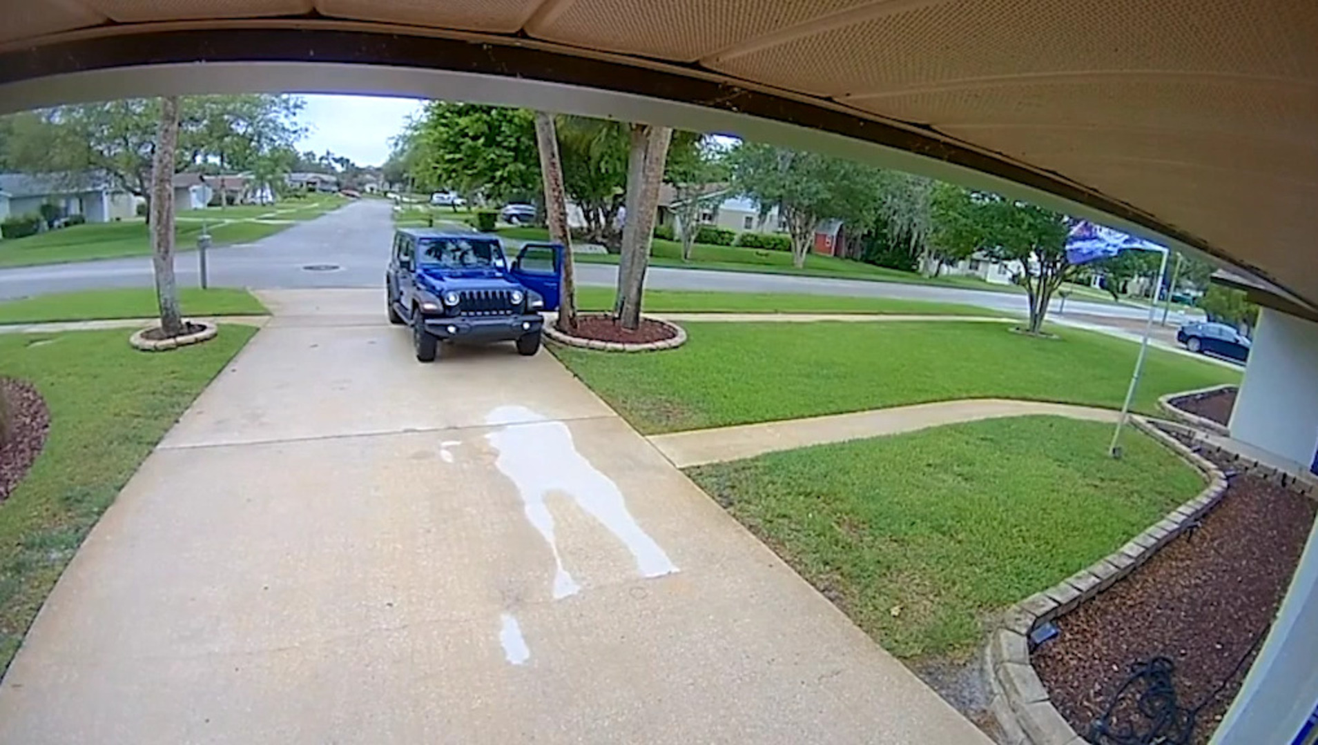 Parked Car With Kid Inside Rolls Backward in Driveway as Mom to