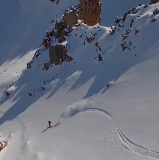 Person Captures Drone Shot of Them Skiing Downhill Jukin Licensing