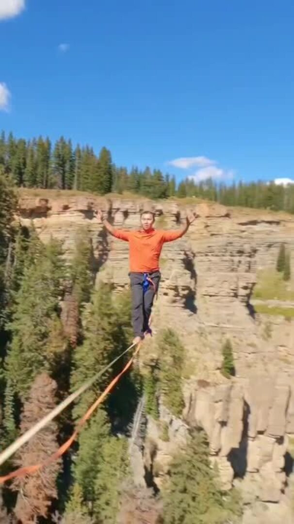 Slacklining Amidst Picturesque View Jukin Licensing