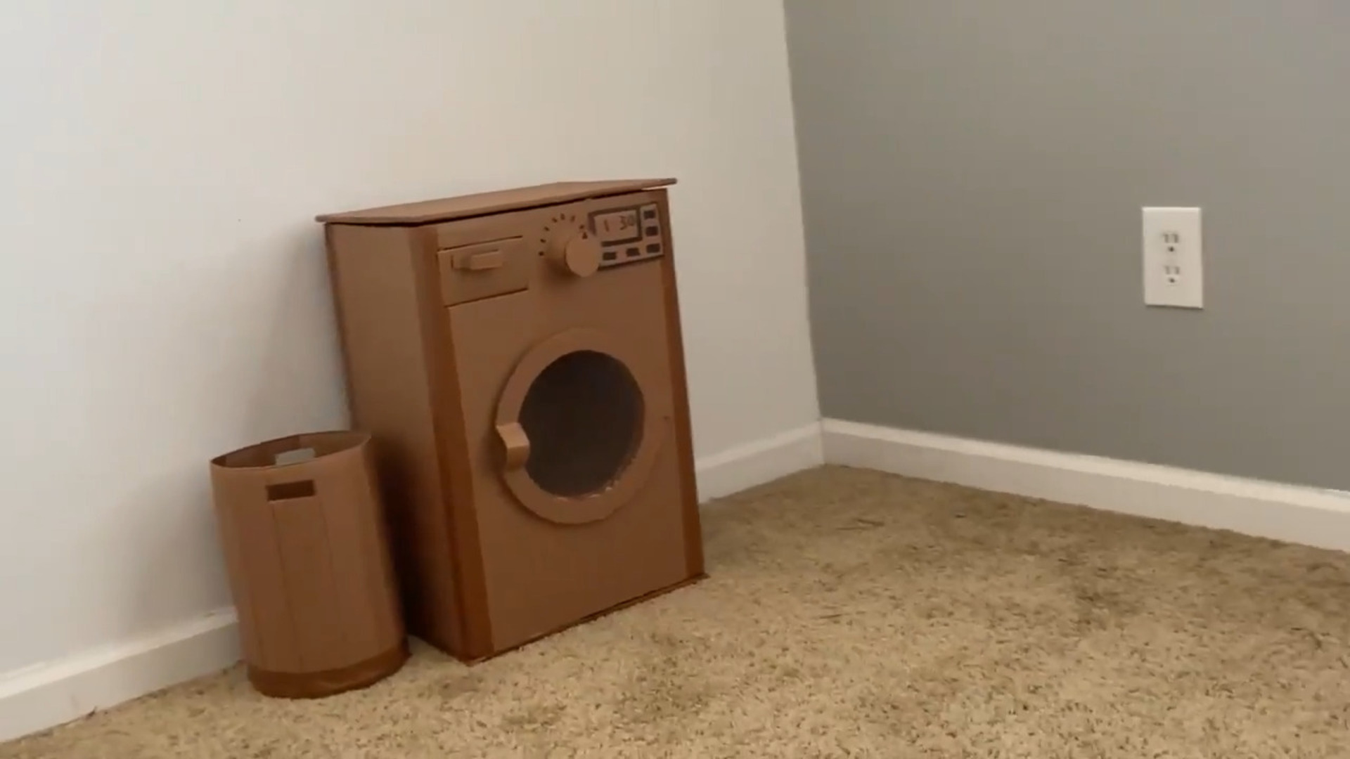 Kid Creates DIY Washing Machine Out of Cardboard Jukin Licensing