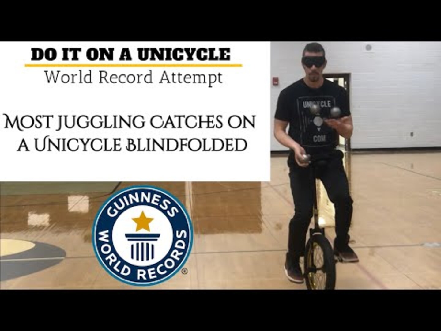Person Breaks World Record for Juggling While Blindfolded on Unicycle