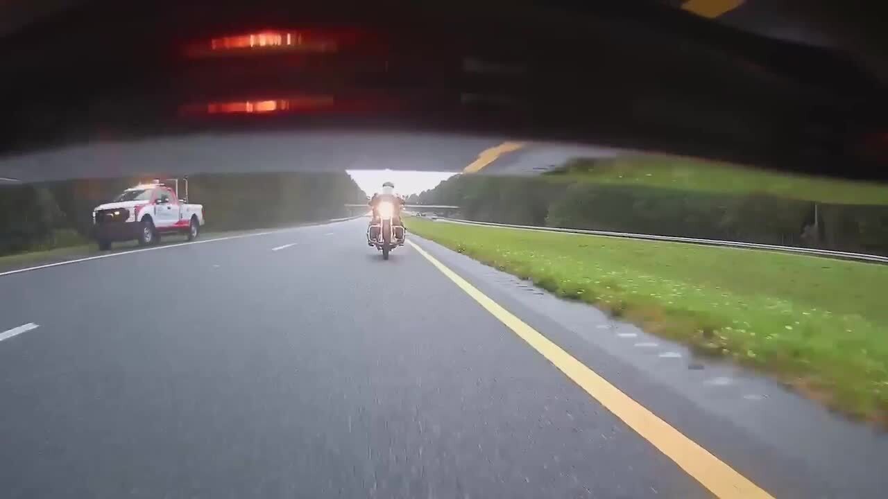 Motorcycle Rider Has Freak Accident on Interstate Jukin Licensing