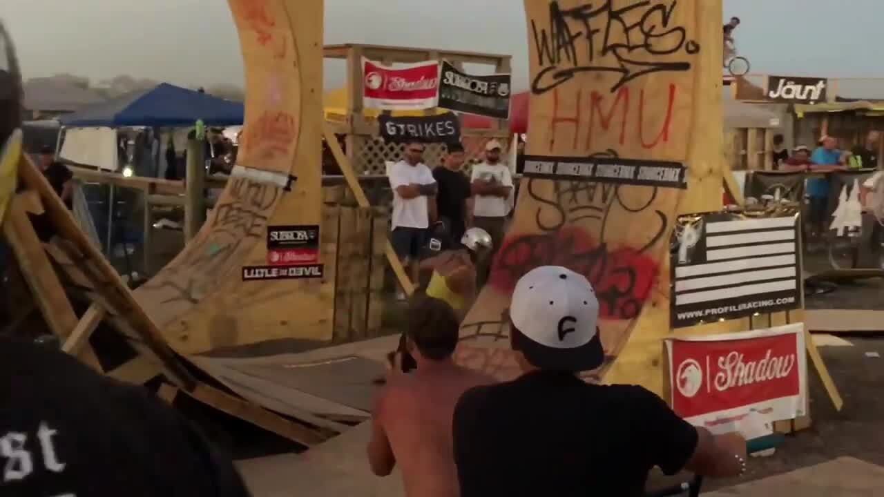 Girl Successfully Performs a Flip On Wooden Ramp With BMX Bike After ...