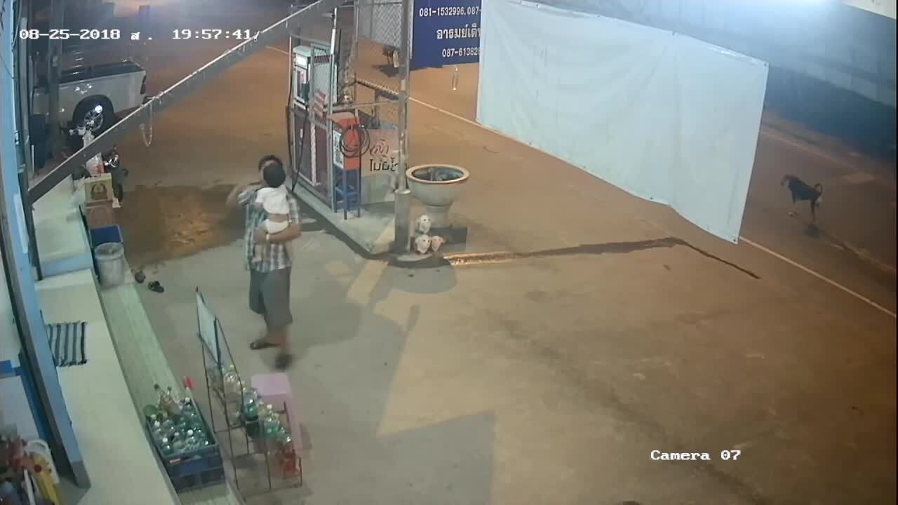 Grandfather Saves Baby from Head First Fall | Jukin Licensing