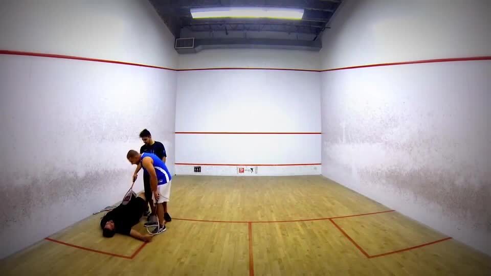 Guy Runs into Wall Playing Squash Jukin Licensing