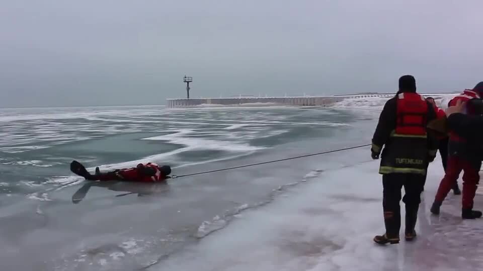 Dog Rescued After Falling into Frozen Lake Michigan Jukin Licensing