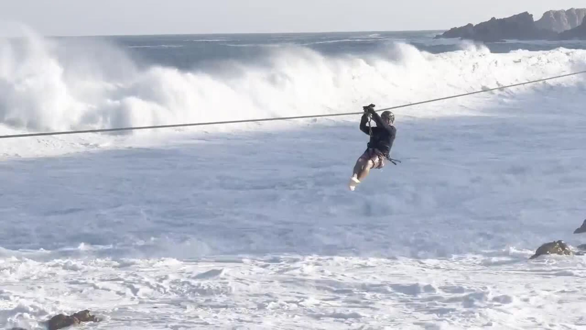 Person Gets Splashed by Huge Wave While Riding Longest Over-the-ocean ...
