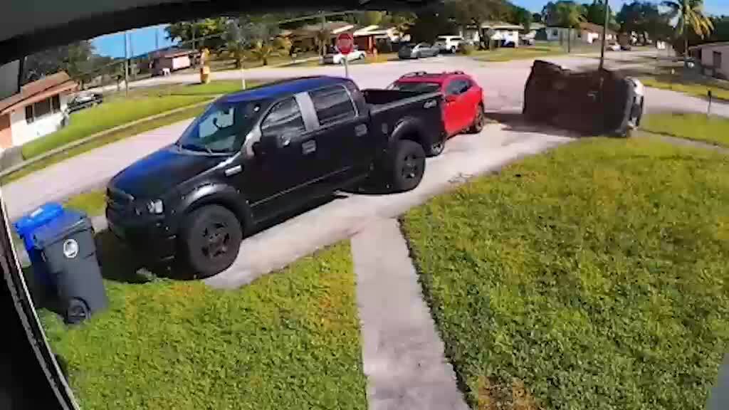 Car Crashes Into Another While Running Red Light at Intersection